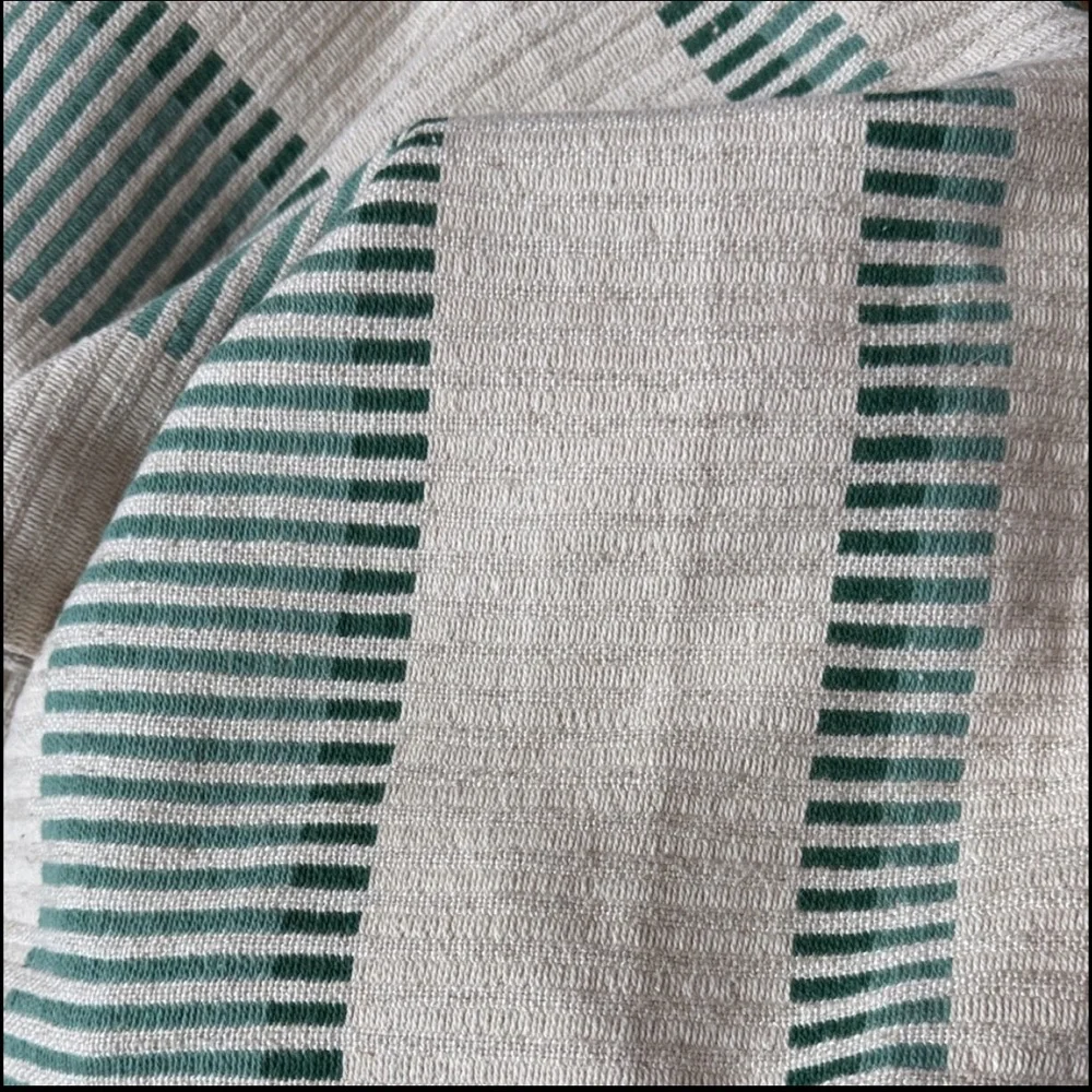 New Anthropologie Pieced Stripe Cotton Blend Woven Curtain Size 50” x 84”